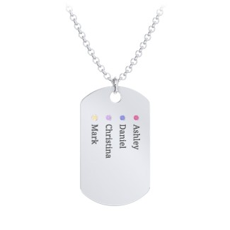 Engraved Men's Dog Tag Necklace Personalized Dog Tag Pendant