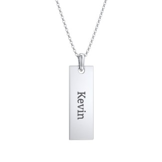 Men's Engravable Tag Pendant Necklace, Sterling Silver Necklaces