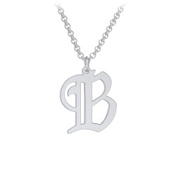 Buy Sterling Silver B Letter Heart Necklace, Silver Tiny Stamped B Initial  Heart Necklace, Stamped B Letter Charm Necklace, B Initial Necklace Online  in India - Etsy
