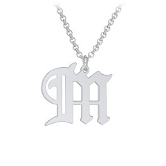 FOUR Initial Necklace - Tiny silver initial necklace – CYDesignStudio