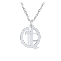 Mens Necklace Custom Initial Pendant in Sterling authentic Silver