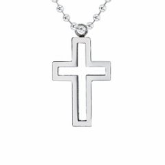 stainless steel necklace and cross