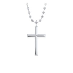 Men's Sterling Silver Polished Tubular Cross Pendant Necklace | REEDS  Jewelers