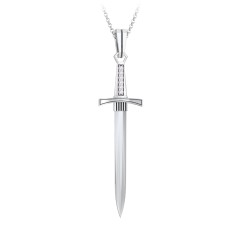 Buy Silver Plated Sword Charm Men Necklace@ Best Price