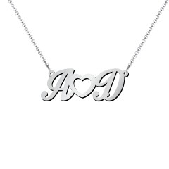 necklace with heart and initials