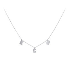 Sterling Silver Initial Necklace with 3 