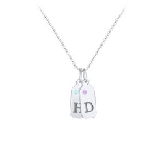 Personalized Necklace Sideways Initial Necklace, Silver Initial Pendant,  Any 2 Initials (50) : Amazon.co.uk