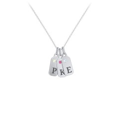 Duchess Dog Tag 3 Initial Necklace 