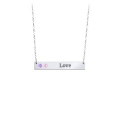 birthstone bar necklace white gold