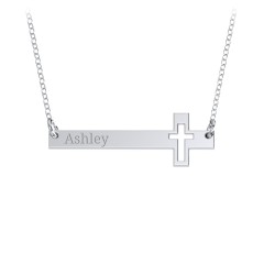 Cross deals bar necklace