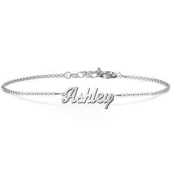 Personalized LIZARD Sterling Silver Name Charm Bracelet – The Sassy Apple