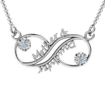 Mother and Daughter Infinity Pendant