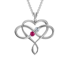 Infinity heart sale necklace with birthstones