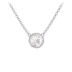 Cubic zirconia solitaire on sale pendant necklace white gold