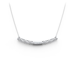 silver curved bar necklace