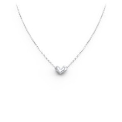 puffed heart necklace silver