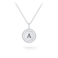 Initial & Date Personalised Necklace Engraved In Solid Silver