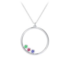 circle necklace with birthstones