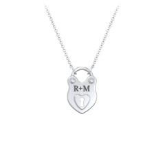 Lock Mini Pendant Silver-toned Stone Studded Dainty Necklace, स्टोन नेकलेस,  स्टोन का हार - Ayesha Fashion Private Limited | ID: 26215036573