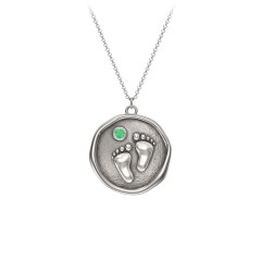 footprint necklace with birthstone