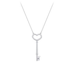 Heart Breakable Shaped Necklace with Initials in 14k White Gold |  Namefactory
