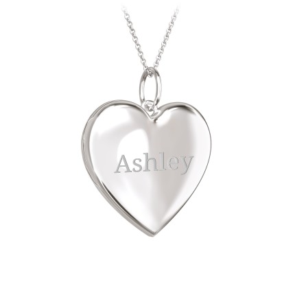 Engravable Heart Photo Locket Necklace | Jewlr