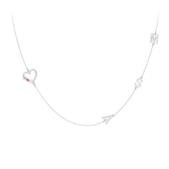 Sterling silver diamond 3 deals stone heart pendant necklace