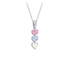 3 Christian Heart Pendants newest Silver 925