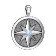 North Star Wishes factory Pendant in Sterling Silver Reversible from Hammered to Brushed Finish