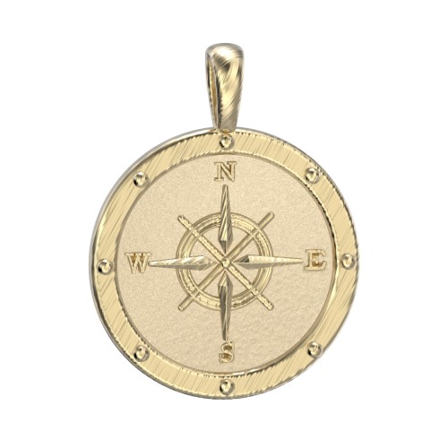 Men's Engravable Compass Pendant