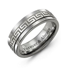 Mens greek deals key wedding bands