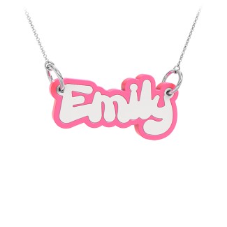 NEW custom Name Necklace Colorful Opaque Acrylic Beads Sterling Silver  Charm Options to Choose From Chokers for Girls, Kids, Teens 