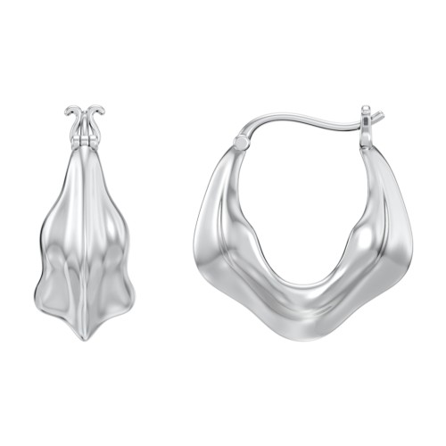 Chunky Organic Leaf Hoop Earrings