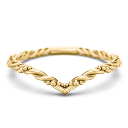 V-Shape Stacking Ring with Twisted Band