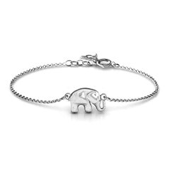 Girlfriend Aquamarine women's bracelet with silver elephant -  braceletsforever