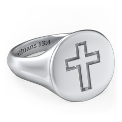 Mens silver cross on sale ring