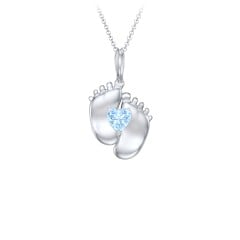 Baby feet 2025 birthstone necklace