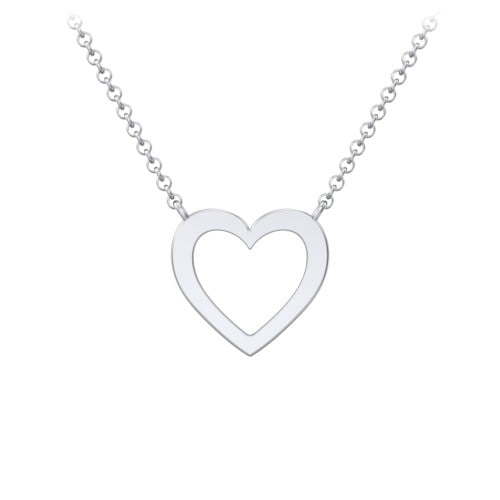 Sterling Silver Cutout Heart Pendant