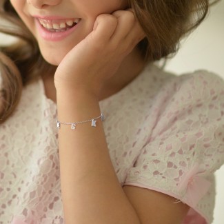 Kids and Baby Initial Bracelet with 5 Letters